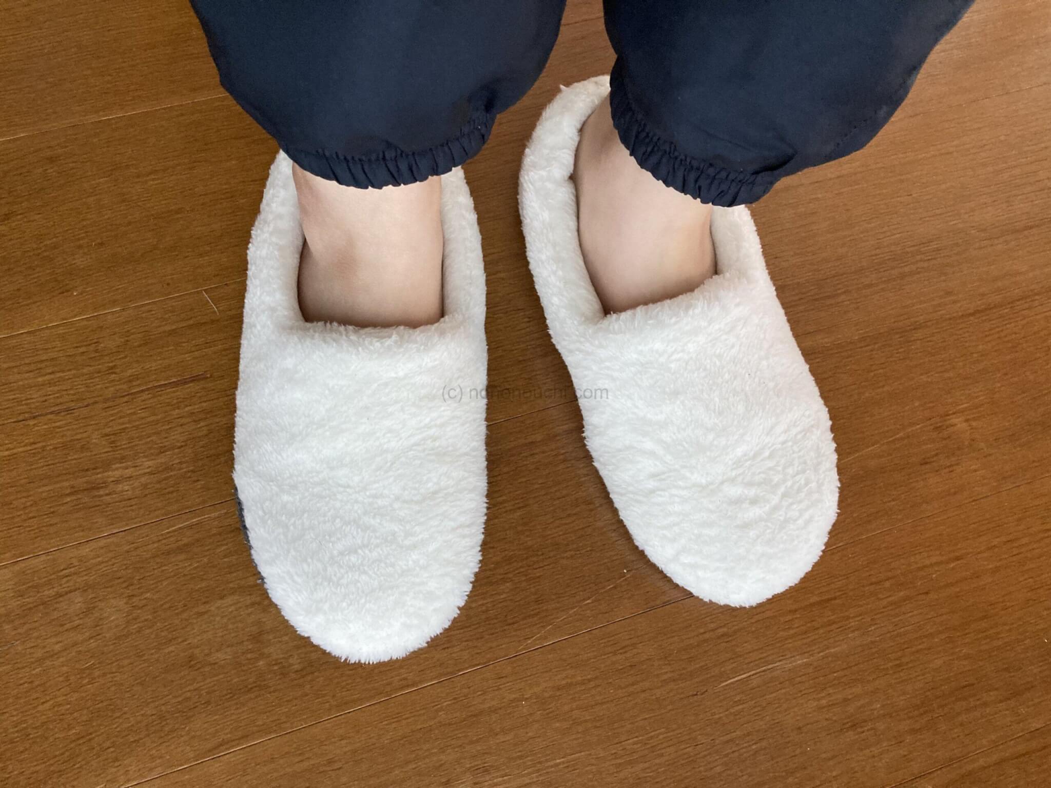 極】 本革 とりまわし ルームシューズ 大小セット クッション付き 