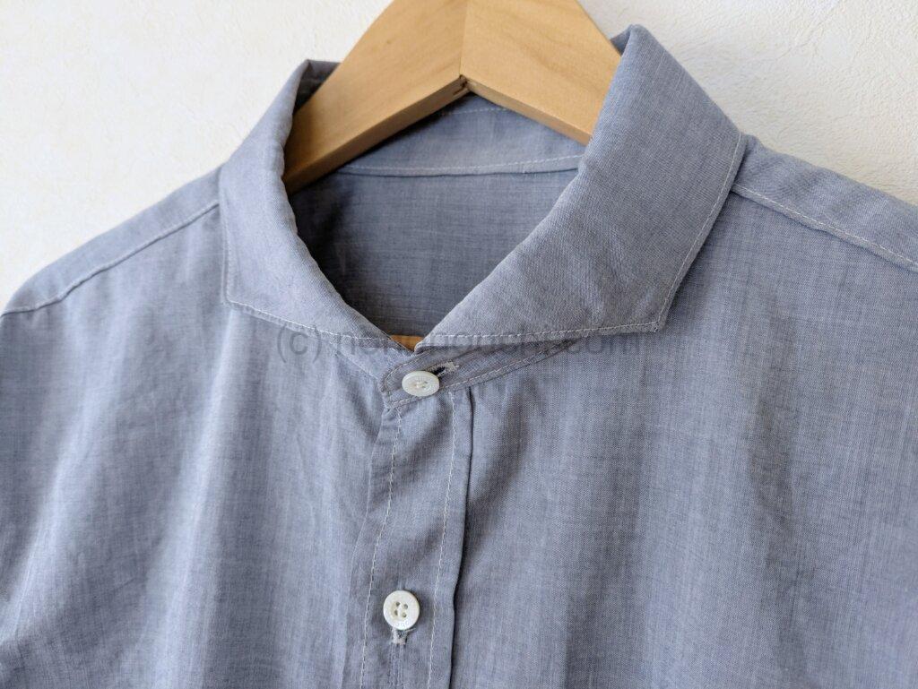 パターンレーベル メンズシャツ ホリゾンタルカラー 襟の形
